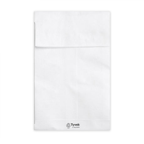 Weiße Tyvek Faltentasche 250x176x38 mm