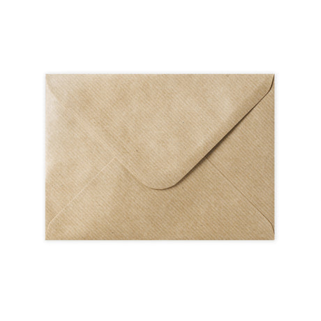 133x184mm smeđi rebrasti novčanik gummed obična 100gsm tkane omotnice