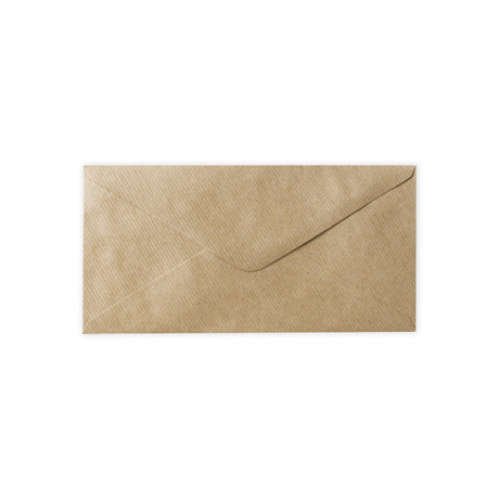 110x220mm DL smeđi rebrasti novčanik gummed obična 100gsm tkane omotnice