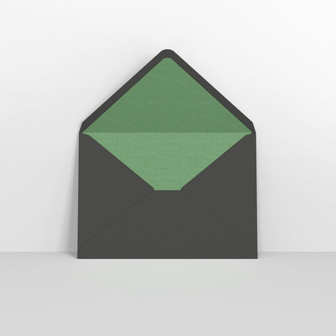 Black & Green Fancy Paper Lined Envelopes