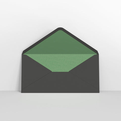 Black & Green Fancy Paper Lined Envelopes