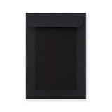 Fuldstændig  Sort Kuvert med Kartonbagside 229x162 mm (C5)