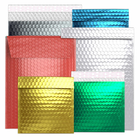 Bolsas acolchadas con burbujas metalizadas brillantes