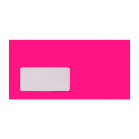 Neon-pink konvolut med vindue 110x220 mm (DL)