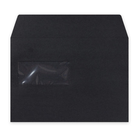 Sort post-marque-konvolut med lomme 162x229 mm (C5)