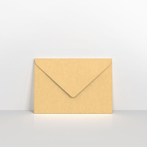 A01125 - Brown Ribbed Gummed Greeting Card V Flap Envelopes - Greeting Card Envelopes