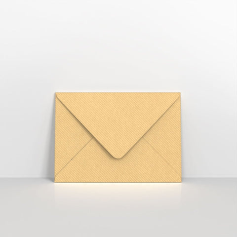 A01133 - Brown Ribbed Gummed Greeting Card V Flap Envelopes - Greeting Card Envelopes