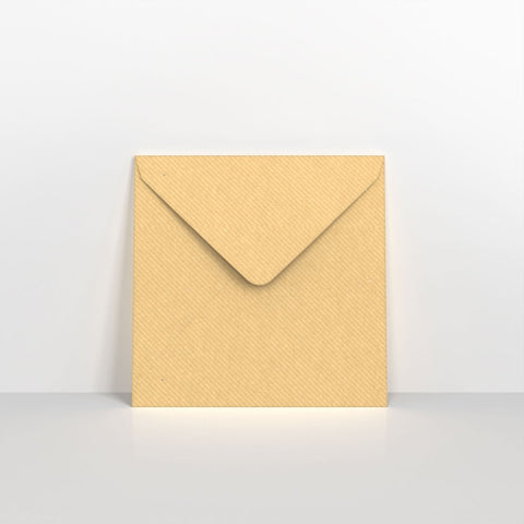 A01140 - Brown Ribbed Gummed Greeting Card V Flap Envelopes - Greeting Card Envelopes