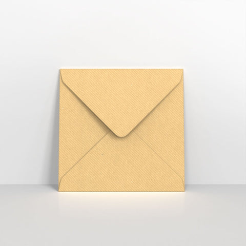 A01155 - Brown Ribbed Gummed Greeting Card V Flap Envelopes - Greeting Card Envelopes