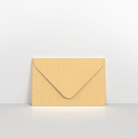 A0162 - Brown Ribbed Gummed Greeting Card V Flap Envelopes - Greeting Card Envelopes