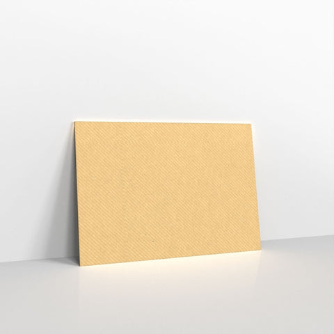 A01C5 - Brown Ribbed Gummed Greeting Card V Flap Envelopes - Greeting Card Envelopes