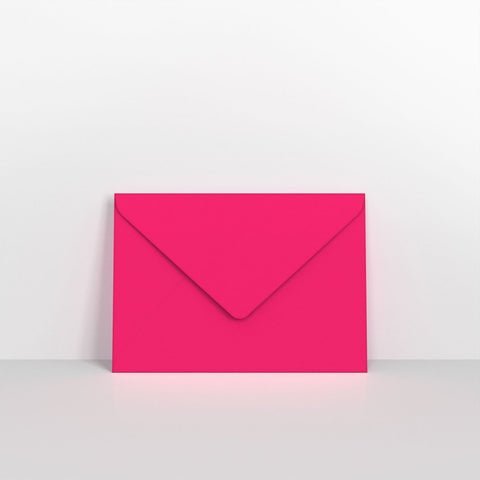 AD28125 - Fuchsia Pink Coloured Gummed V Flap Envelopes - Greeting Card Envelopes