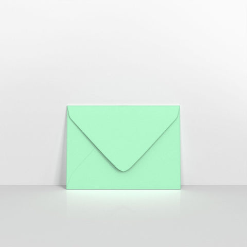 CU133MI - Mint Green Coloured Gummed Greeting Card V Flap Envelopes - Greeting Card Envelopes