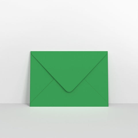 CUC5KGR - Holly Green Coloured Gummed Greeting Card V Flap Envelopes - Greeting Card Envelopes