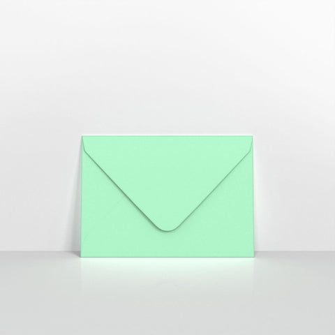 CUC7MI - Mint Green Coloured Gummed Greeting Card V Flap Envelopes - Greeting Card Envelopes