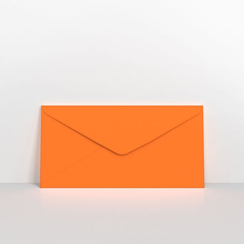 CUDLOR - Orange 100gsm Coloured Gummed V Flap Envelopes - Greeting Card Envelopes