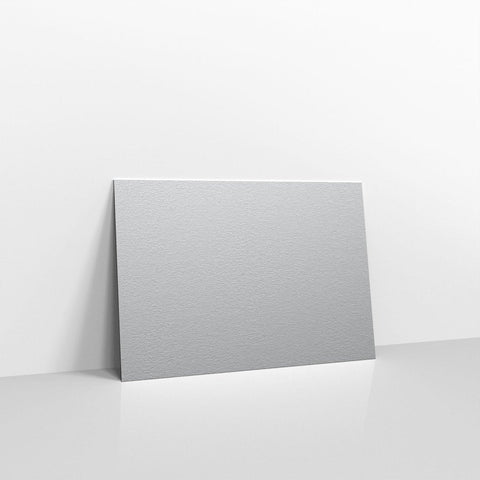 E05133 - Metallic Silver Coloured Gummed V Flap Envelopes - Greeting Card Envelopes