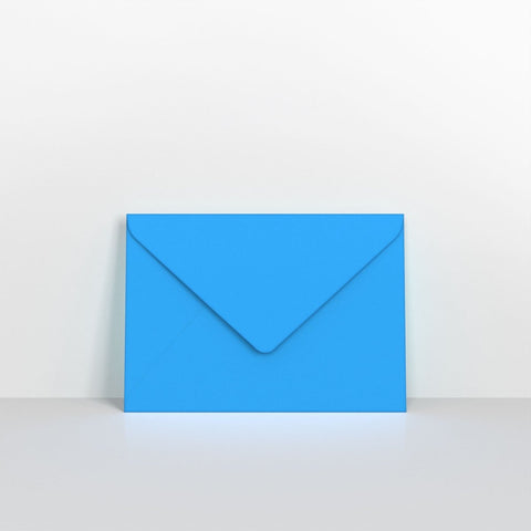 GC125BB - Bright Blue Coloured Gummed V Flap Envelopes - Greeting Card Envelopes