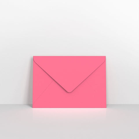 GC125BP - Bright Pink Coloured Gummed V Flap Envelopes - Greeting Card Envelopes