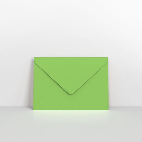 GC125MG - Mid Green Coloured Gummed V Flap Envelopes - Greeting Card Envelopes