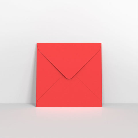 GC130130BR - Bright Red Coloured Gummed V Flap Envelopes - Greeting Card Envelopes