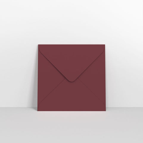 GC130130BUR - Burgundy Coloured Gummed V Flap Envelopes - Greeting Card Envelopes