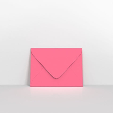 GC133BP - Bright Pink Coloured Gummed V Flap Envelopes - Greeting Card Envelopes