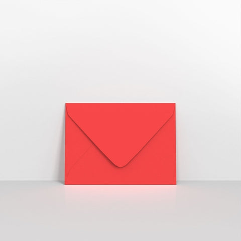 GC133BR - Bright Red Coloured Gummed V Flap Envelopes - Greeting Card Envelopes