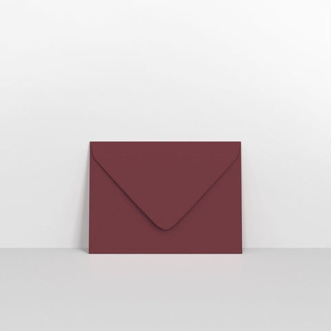 GC133BUR - Burgundy Coloured Gummed V Flap Envelopes - Greeting Card Envelopes