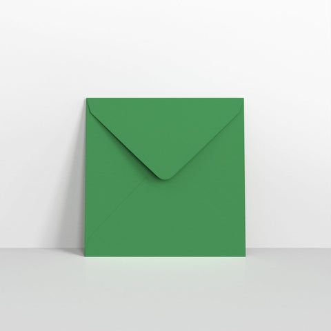 GC140140DG - Dark Green Coloured Gummed V Flap Envelopes - Greeting Card Envelopes