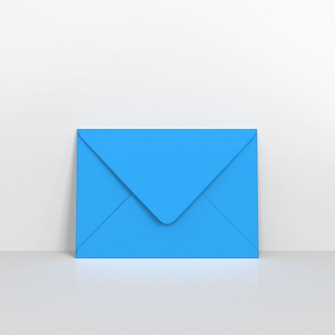 GC152216BB - Bright Blue Coloured Gummed V Flap Envelopes - Greeting Card Envelopes