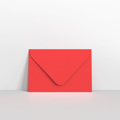 GC65BR - Bright Red Coloured Gummed V Flap Envelopes - Greeting Card Envelopes