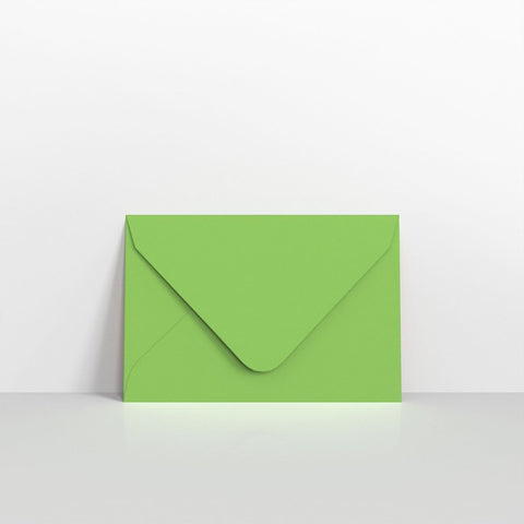 GC65MG - Mid Green Coloured Gummed V Flap Envelopes - Greeting Card Envelopes