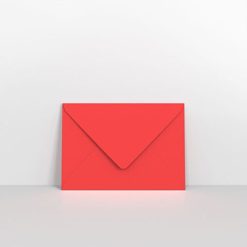 GC95122BR - Bright Red Coloured Gummed V Flap Envelopes - Greeting Card Envelopes