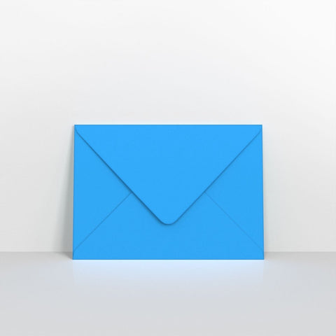 GCC5BB - Bright Blue Coloured Gummed V Flap Envelopes - Greeting Card Envelopes