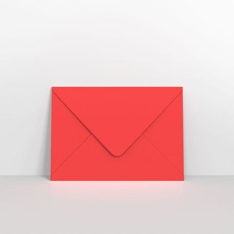 GCC5BR - Bright Red Coloured Gummed V Flap Envelopes - Greeting Card Envelopes