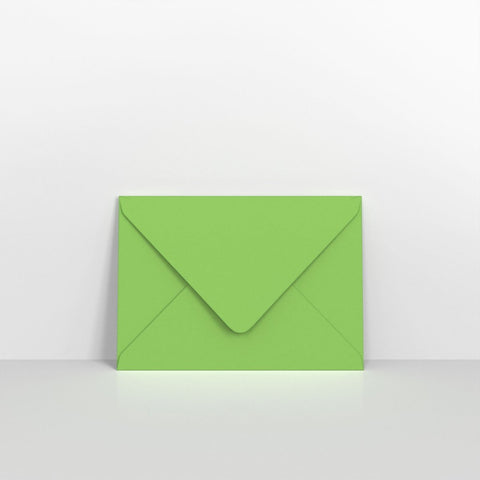 GCC6MG - Mid Green Coloured Gummed V Flap Envelopes - Greeting Card Envelopes