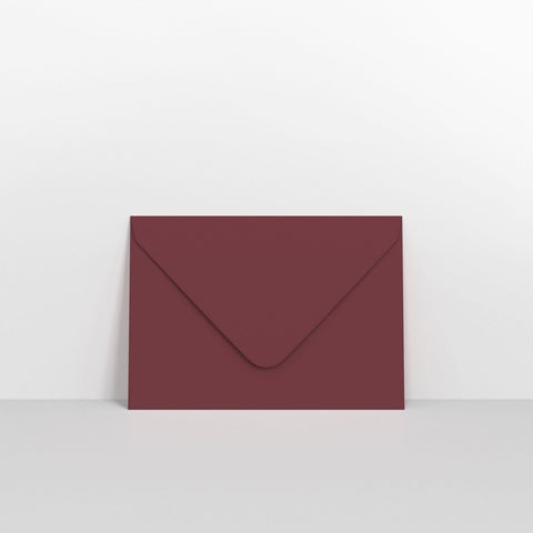 GCC7BUR - Burgundy Coloured Gummed V Flap Envelopes - Greeting Card Envelopes