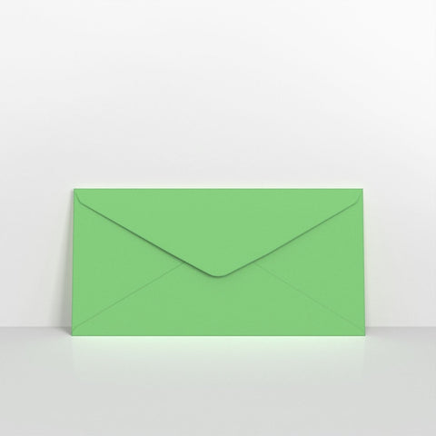 GCDLPG - Pale Green Coloured Gummed V Flap Envelopes - Greeting Card Envelopes