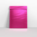 MB250HP - Hot Pink Metallic Finish Bubble Bag Mailers - Metallic Finish Bubble Bag Mailers