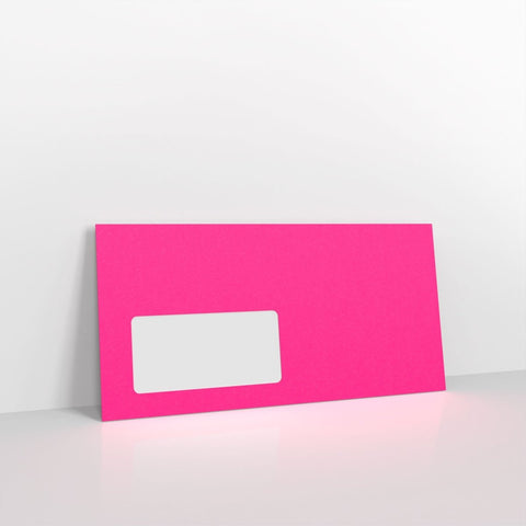 NEONPKDL - W - Neon Pink Envelopes - Coloured Peel and Seal Envelope