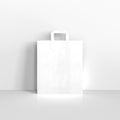 PFHBAGW2 - White Paper Flat Handle Carrier Bags - Carrier Bags