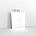 PFHBAGW2 - White Paper Flat Handle Carrier Bags - Carrier Bags