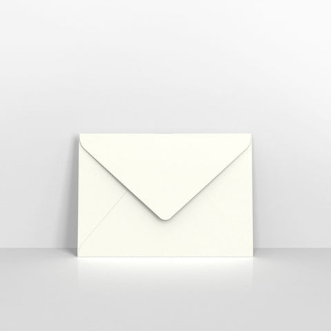 R17125 - White Coloured Gummed Hammered V Flap Envelopes - Greeting Card Envelopes