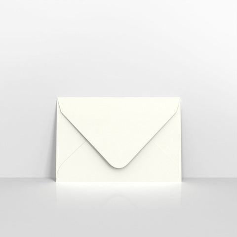 R1762 - White Coloured Gummed Hammered V Flap Envelopes - Greeting Card Envelopes