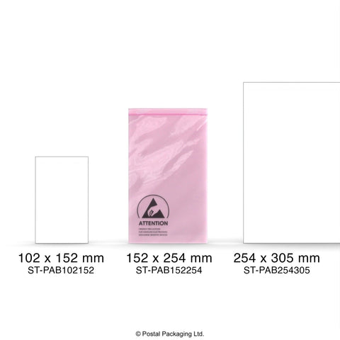 ST - PAB152254 - Anti Static Pink Conductive ESD Bag - Anti Static Bags