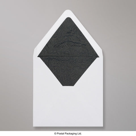 TL160B - W - White & Black Fancy Paper Lined Envelopes - Lined Envelopes