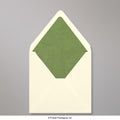 TL160GR - Ivory & Green Fancy Paper Lined Envelopes - Lined Envelopes