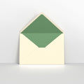 TLC5GR - Ivory & Green Fancy Paper Lined Envelopes - Lined Envelopes