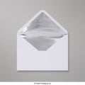 TLC5S - W - White & Silver Fancy Foil Lined Envelopes - Lined Envelopes